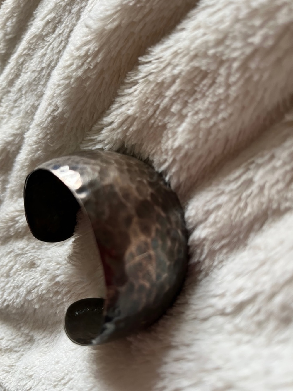 Hammered Metal Cuff Bracelet in sterling silver-from Mexico